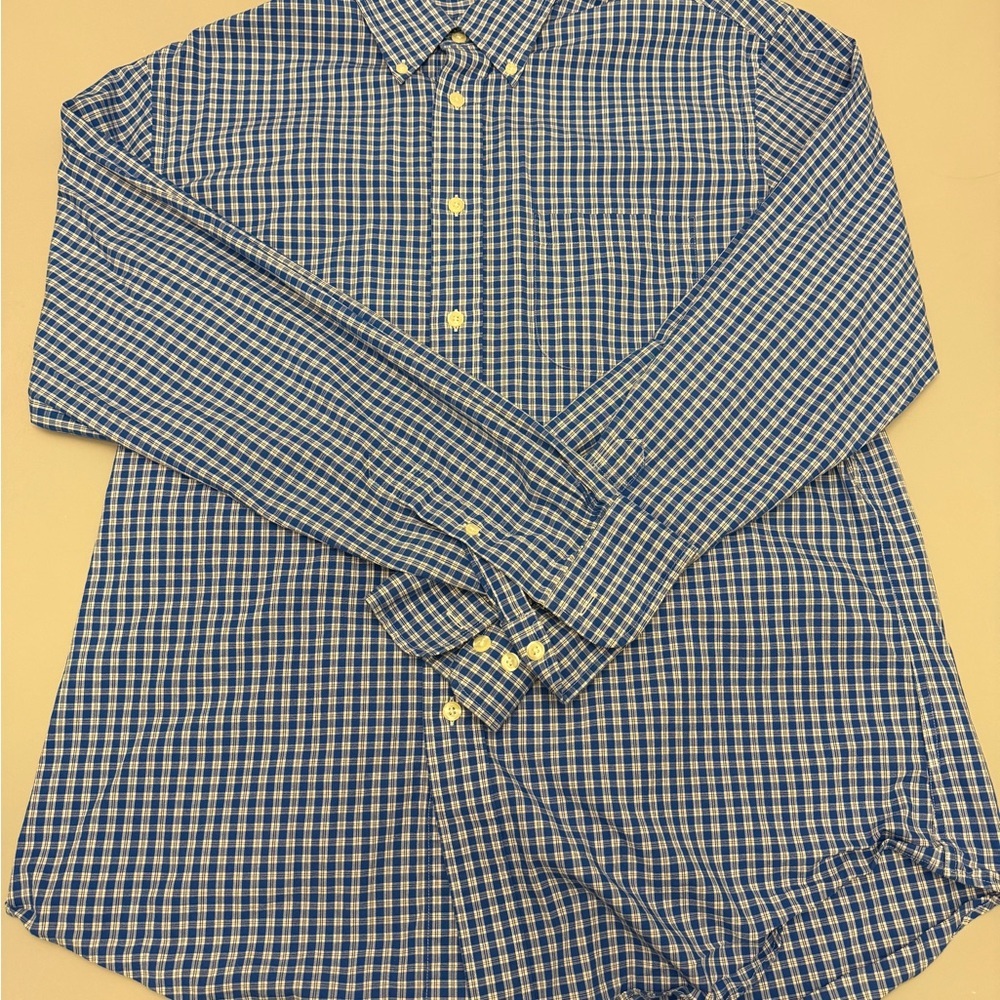Brooks Brothers Blue and White Plaid Men's Shirt‎